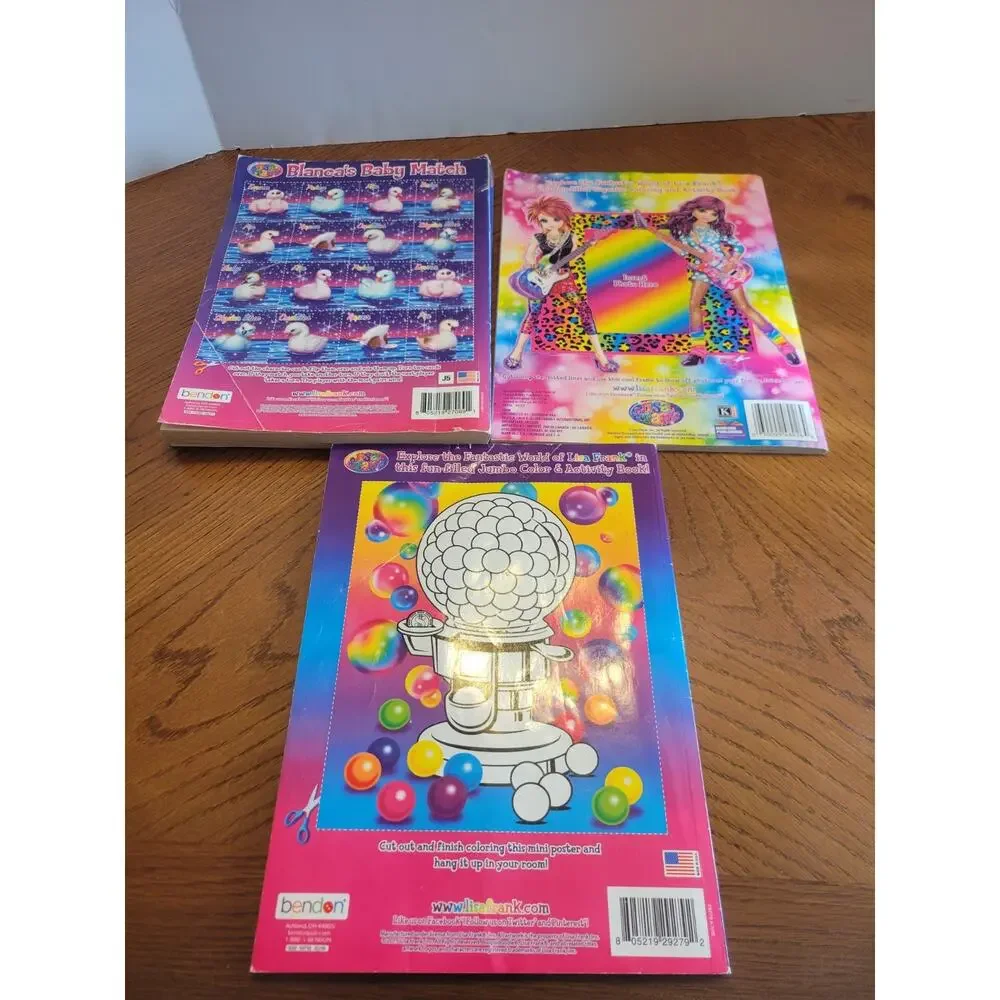 Lot of 3 Lisa Frank Children Girls‎ Paperback Giant Activity and Coloring Books